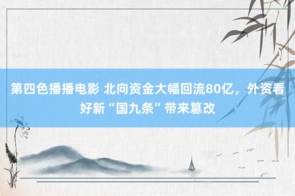 第四色播播电影 北向资金大幅回流80亿，外资看好新“国九条”带来篡改