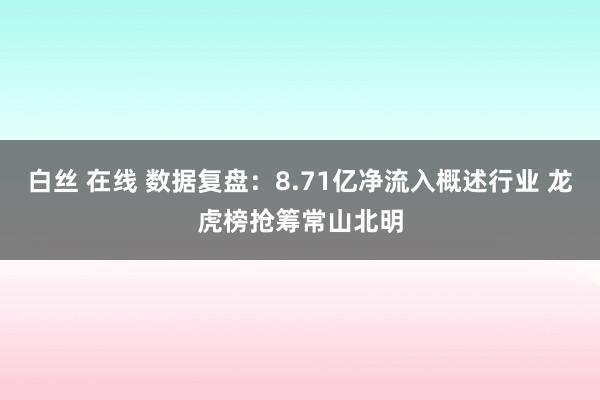 白丝 在线 数据复盘：8.71亿净流入概述行业 龙虎榜抢筹常山北明