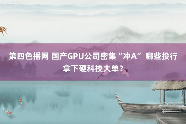 第四色播网 国产GPU公司密集“冲A” 哪些投行拿下硬科技大单？
