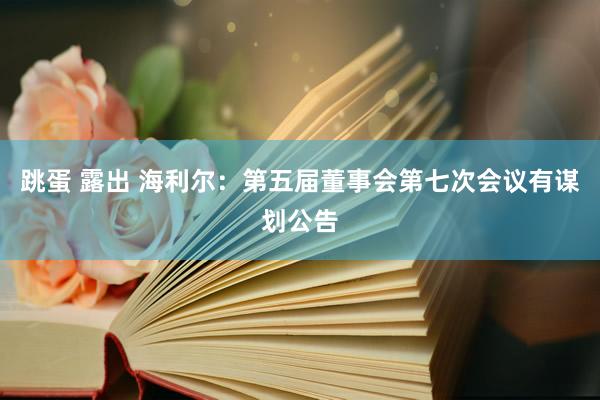 跳蛋 露出 海利尔：第五届董事会第七次会议有谋划公告